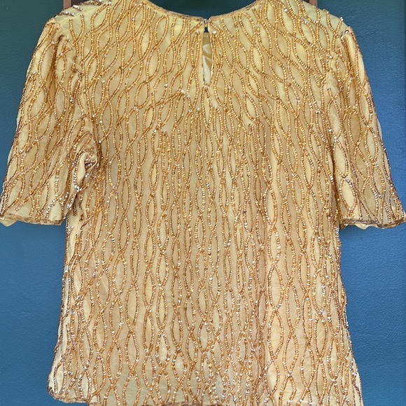 Vintage, Gold sequin blouse-XL. Gorgeous! - Picture 5 of 11